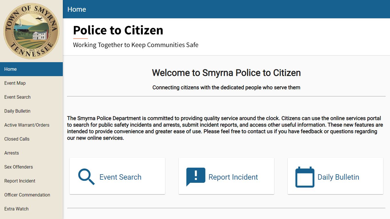 Smyrna Police Department P2C